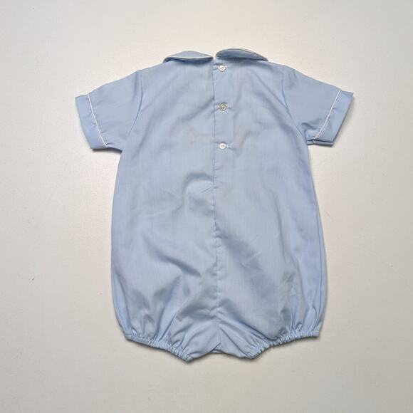 Vintage Alexis Romper Baby Boys Size 6m Blue Banner Pregnancy Announcement - Picture 3 of 5